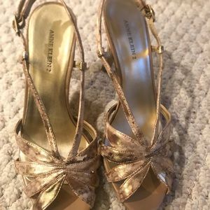 Gold Anne Klein shoes